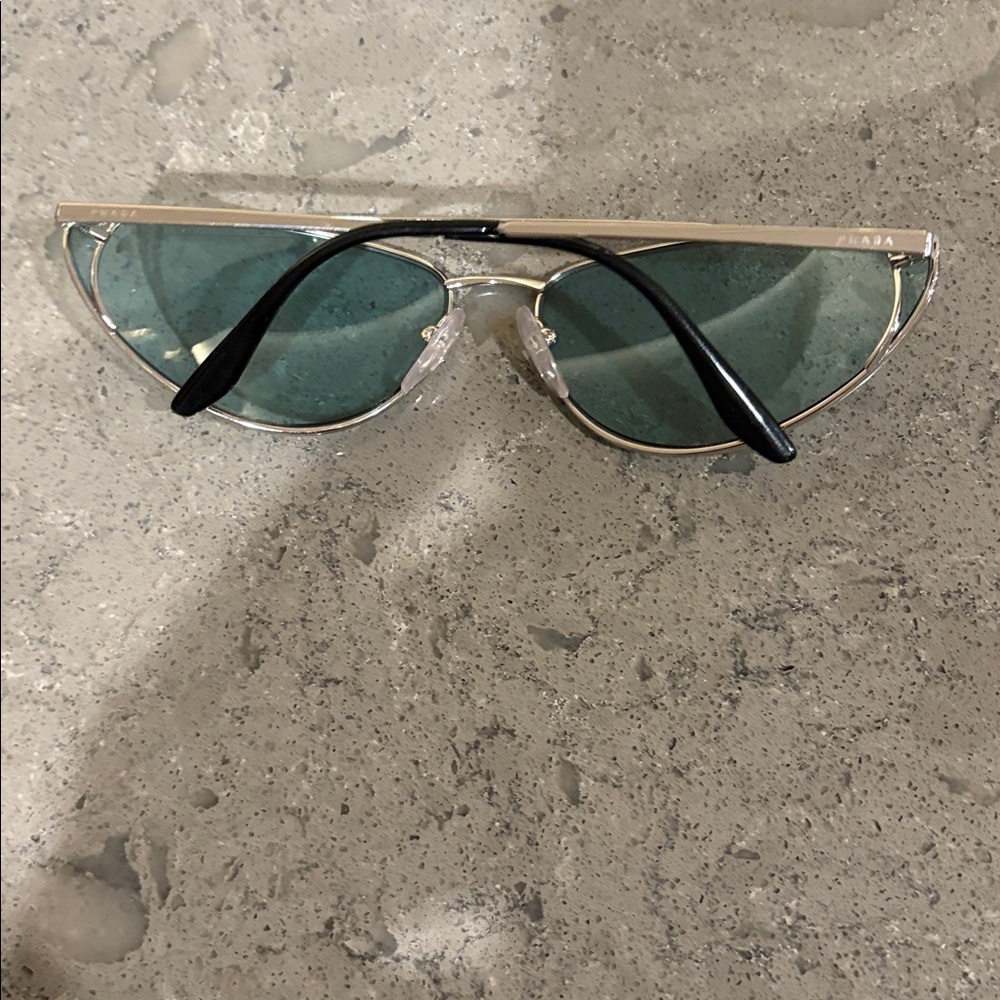 Prada Silver and Teal Sunglasses - Picture 2 of 3